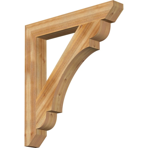 Ekena Millwork Olympic Slat Rough Sawn Bracket, Western Red Cedar, 6"W x 44"D x 48"H BKT06X44X48OLY06RWR - main